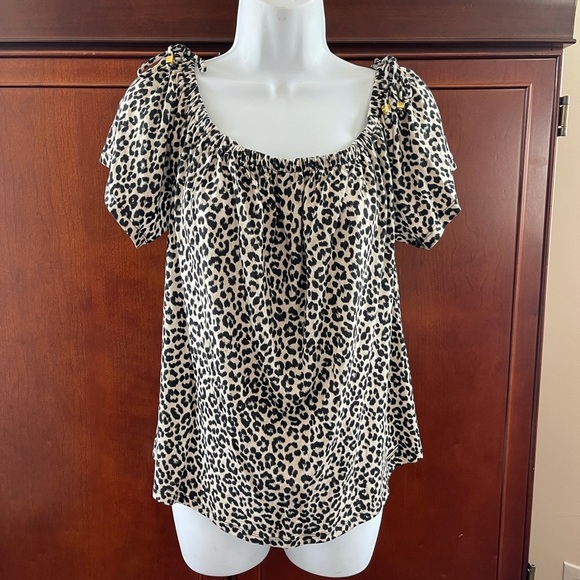 Micheal Kors leopard print 3/4 blouse - Picture 1 of 5